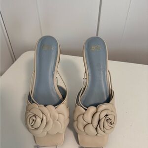 Frances Valentine Cream Floral Flats